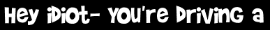 Hey idiot- You're driving a