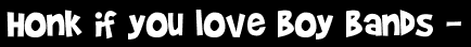 Honk if you love boy bands -
