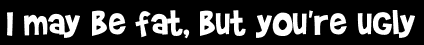 I may be fat, but you're ugly