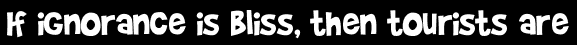 If ignorance is bliss, then tourists are