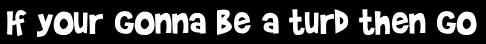 If your gonna be a turd then go
