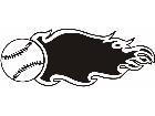  Baseball Flame Decal