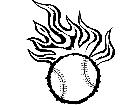  Baseball Flame M B 1 Decal