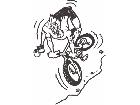  Biker Falling Decal