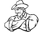  Cowboy Arms Crossed M B 1 Decal