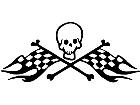  Skull Racing Crossbones Decal
