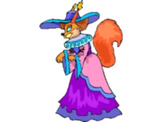 Sticker Custom Preview Image #020141 Animals Cartoons Fox Wearing Dress2