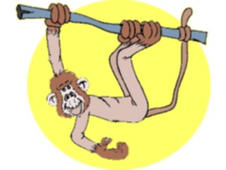 Sticker Custom Preview Image #020776 Animals Cartoons Monkey Hangingon Tree2