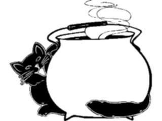 Sticker Custom Preview Image #073064 Holidays Halloween Catwith Cauldron Frame