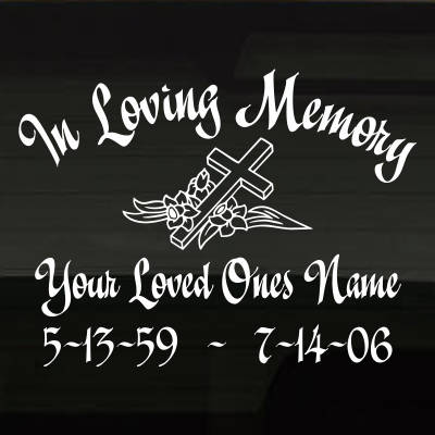 CrossFlowers_45YDK In Loving Memory Decal Main Image
