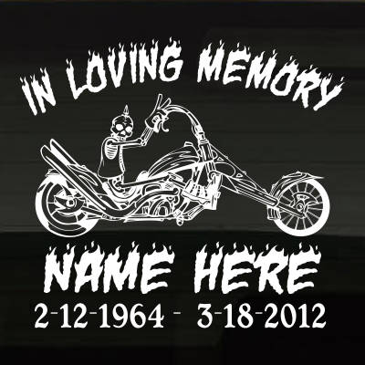 FlamingChopperBike_NX6QU In Loving Memory Decal Main Image