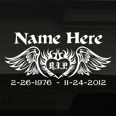 HeartFlamesRIP_I1SXW In Loving Memory Decal Main Image