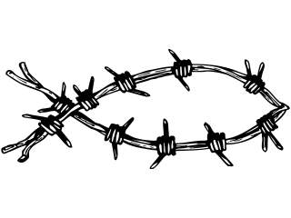  Fish Jesus Barbed Wire 1 Decal Proportional