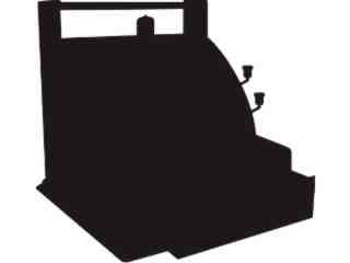  Silhouette Cash Register Decal Proportional