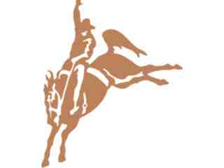  Cowboy Horse Bucking 2 Decal Proportional