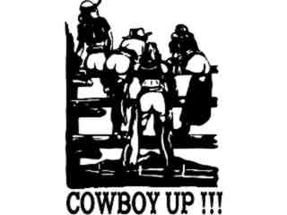  Cowboy Up Girls Decal Proportional