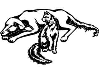  Dog And Cat_ 1 3 8_ V A 1 Decal Proportional