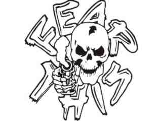  Fear This Skull Decal Proportional