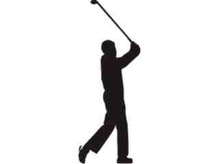  Golfer Silohouette 0 2 Decal Proportional
