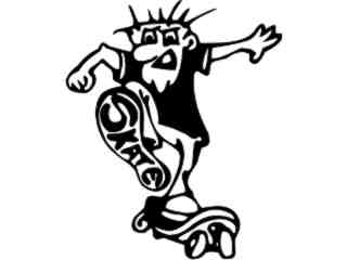  Skater Foot Up Decal Proportional