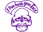  Skull Live Inside Face Decal