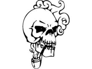  Skull Pipe Smoker Decal Proportional