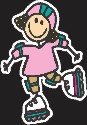 Rollerblading Family Sticker Girls Girls Family Sticker