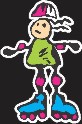 Rollerblading Family Sticker Girls Girls Family Sticker