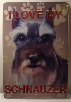 I Love My Schnauzer Dog Puppy license plate