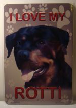 I Love My Rotti Dog Rottweiler  Puppy car plate graphic