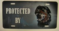 Protacted By Rottweiler Dog  car plate graphic