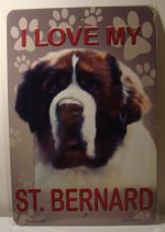 I Love My St. Bernard Puppy car plate graphic