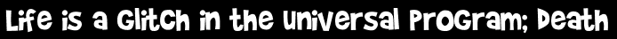 Life is a glitch in the universal program; death