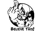  Alien Believe Finger Decal