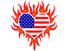  America Heart Flame U S A C L 1 Decal