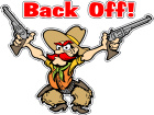  Back Off Cowboy Gunslinger C L 1 Decal