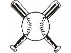  Baseball Cross Bats Decal