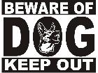  Beware Of Dog Sign Decal