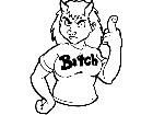 Bitch Horns Finger Decal