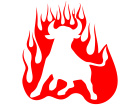  Bull Toro Flames Decal