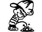  Calvin Fire Helmet Pisser Decal