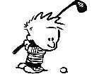  Calvin Golfer Decal