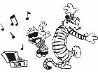  Calvin Hobbes Dancin Decal
