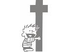 Calvin Hugging Cross Decal