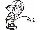  Calvin Piss Back Cap Decal