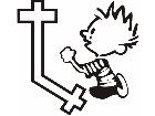  Calvin Praying 3 Decal