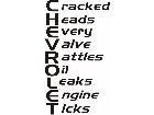  Chevrolet Words Against Decal