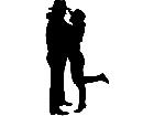  Cowboyand Girl Kissing Decal