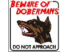  Doberman Beware Sign Blood S G 1 Decal