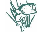  Fish Bass Grass Decal